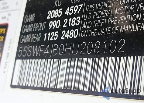 2017 Mercedes-Benz C 300 from USA, damaged, VIN 55SWF4JB0HU208102